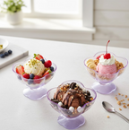 Close-up of a modern plastic dessert bowl from the 6-piece set.