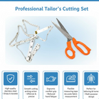 The precise tip of the fabric scissors, ideal for intricate cutting tasks in tailoring.