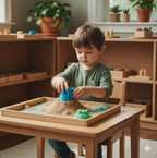 Close-up view of the smooth, flowing texture of mess-free kinetic sand.