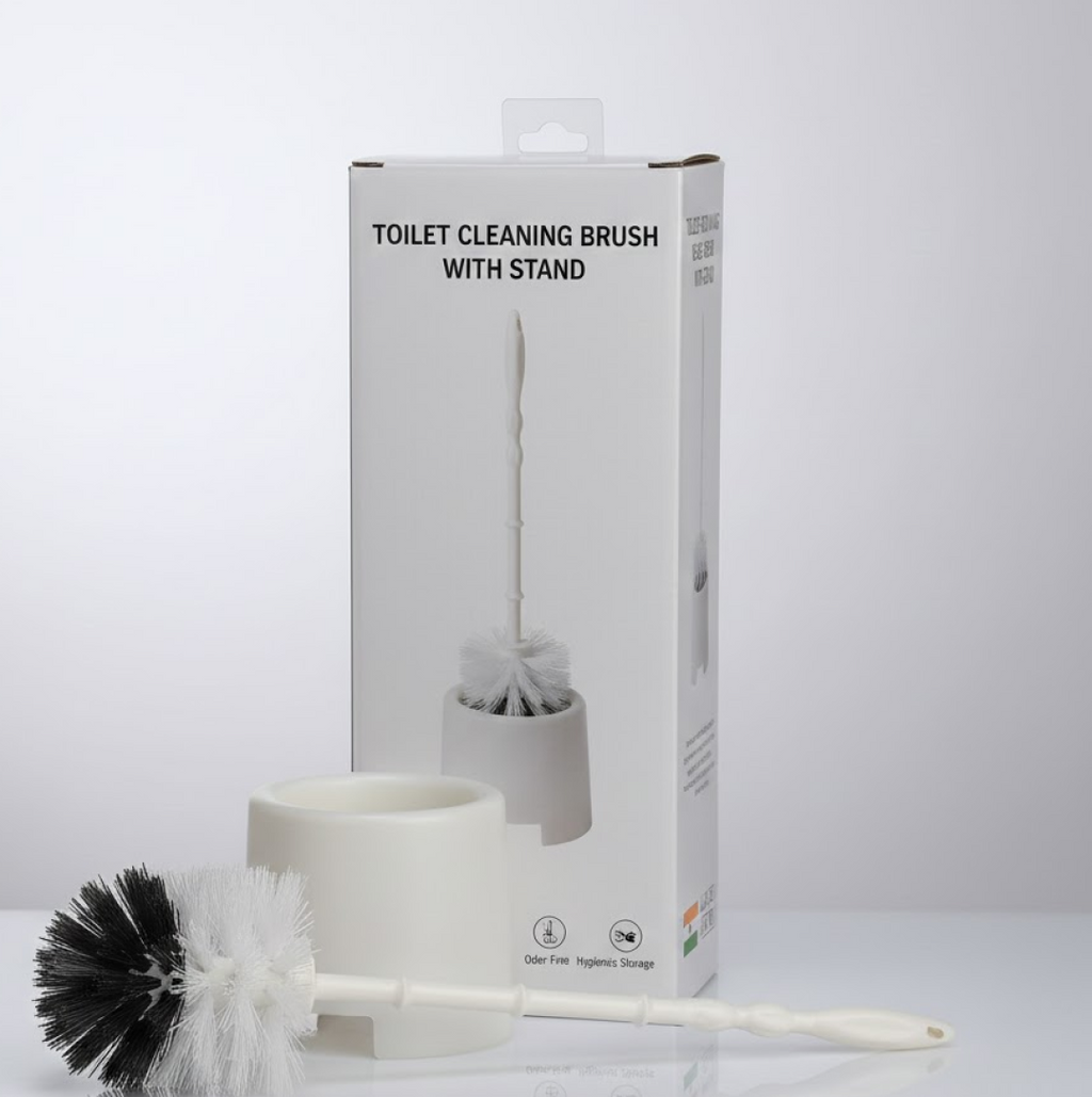 Illustration of the toilet cleaning brush effectively reaching under the rim.