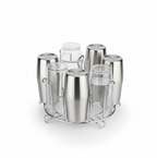 Detailed view of the sleek, round design of the glass holder.