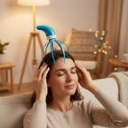 Person using the manual scalp massager on their head.