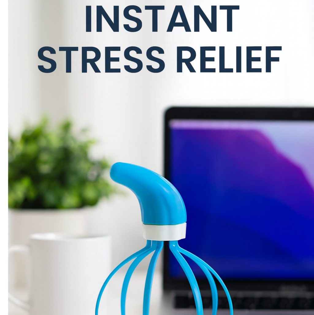 Portable scalp massager showing its compact design.