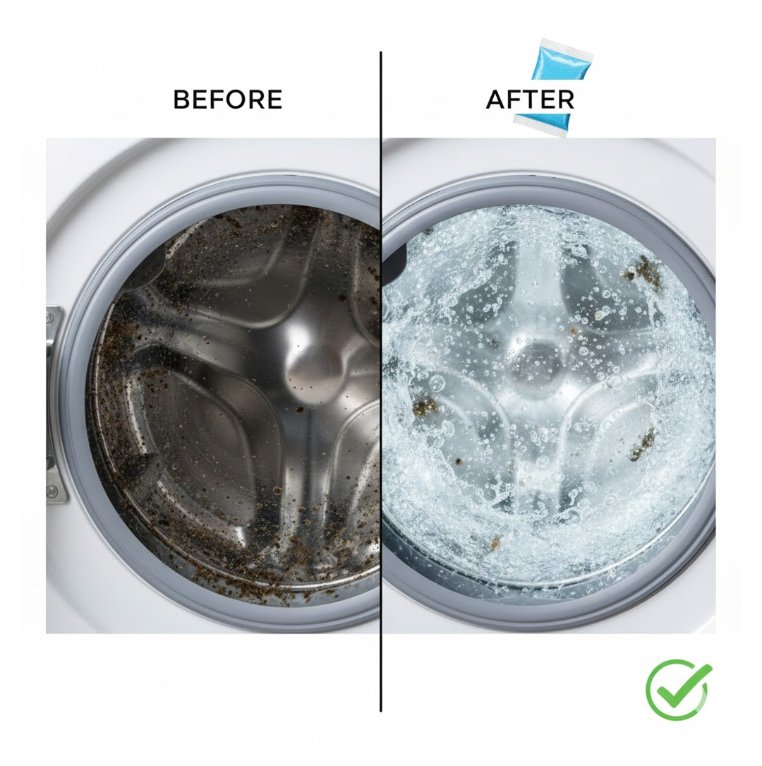 Detailed guide for using the washing machine cleaner powder.