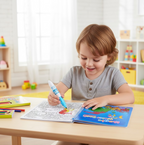 The Magic Water Coloring Book and pen displayed on a plain background for clear visibility.