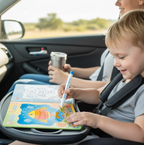 Lifestyle shot of the Magic Water Coloring Book being used for a mess-free painting activity.