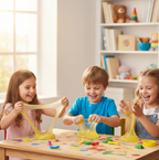 Jar filled with clear crystal slime, ideal for imaginative fun and sensory development for kids.