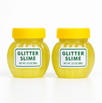 Children's hands engaging with soft jar slime, promoting sensory development and imaginative play.