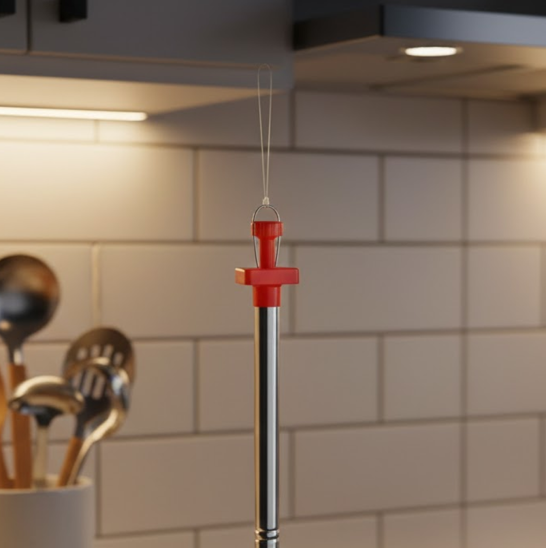 Close-up view of the gas lighter's efficient Japanese Piezo ignition mechanism.