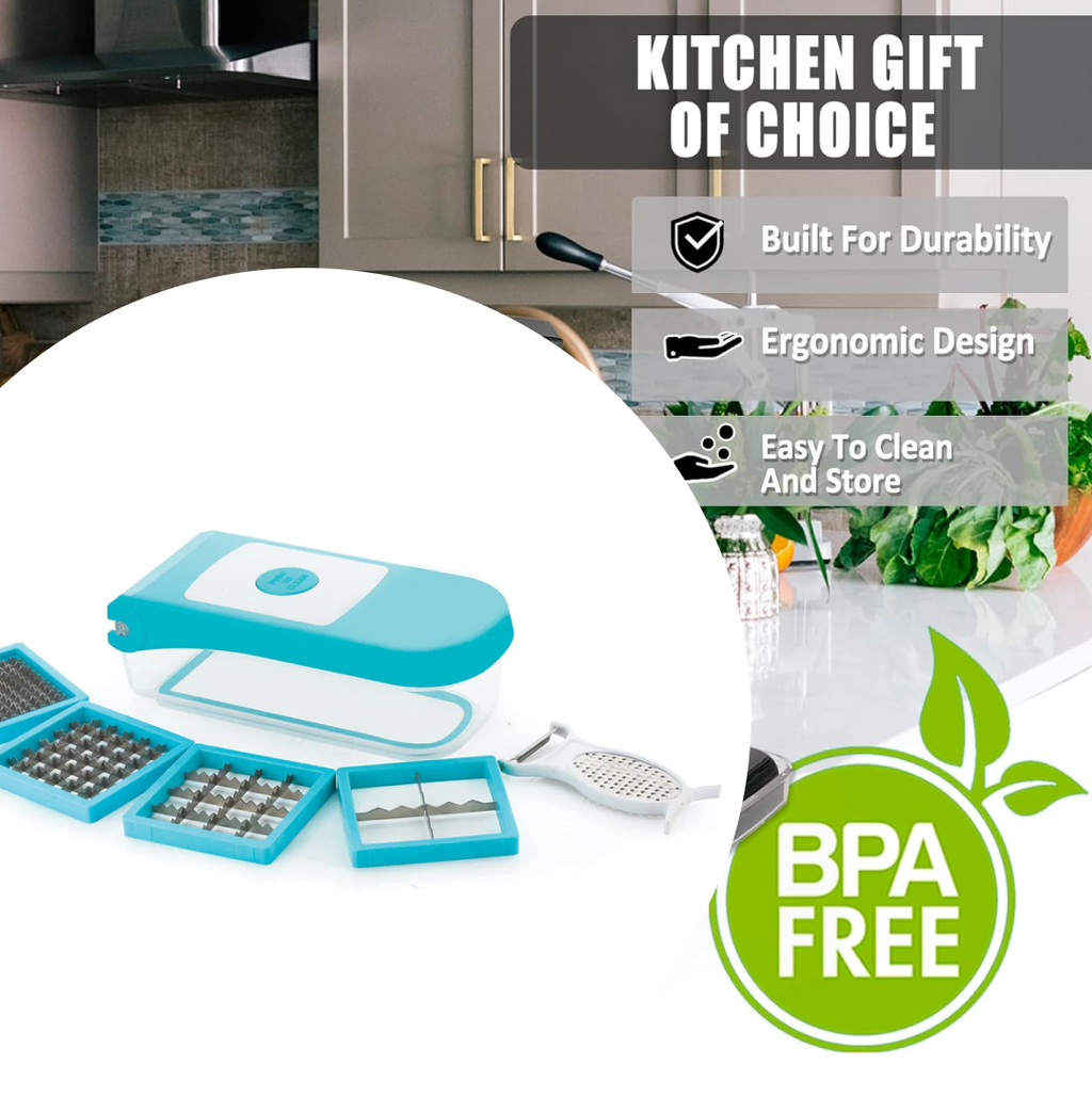 Step-by-step instructional diagram for assembling and using the Ganesh Vegetable Dicer.