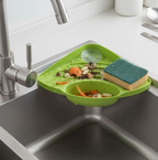 Close-up of the triangular Corner Sink Strainer showing uniform drainage holes.