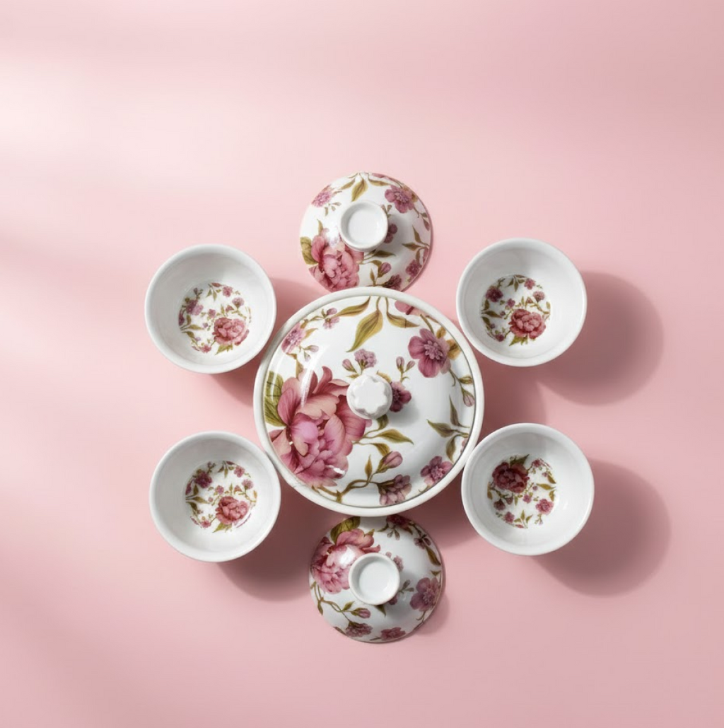 Side profile of the durable and lightweight dessert serving set.