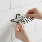 Front view of the 2-piece wall mount soap rack set, ready for installation.