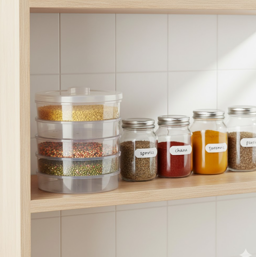 Storenzo 4-layer sprout maker disassembled, showing individual trays for easy cleaning.