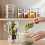 Side profile of the easy-to-use sprout maker, highlighting its compact structure.