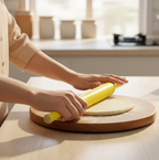 Smooth finished wooden Bombay belan, an essential roti maker for Indian kitchens.