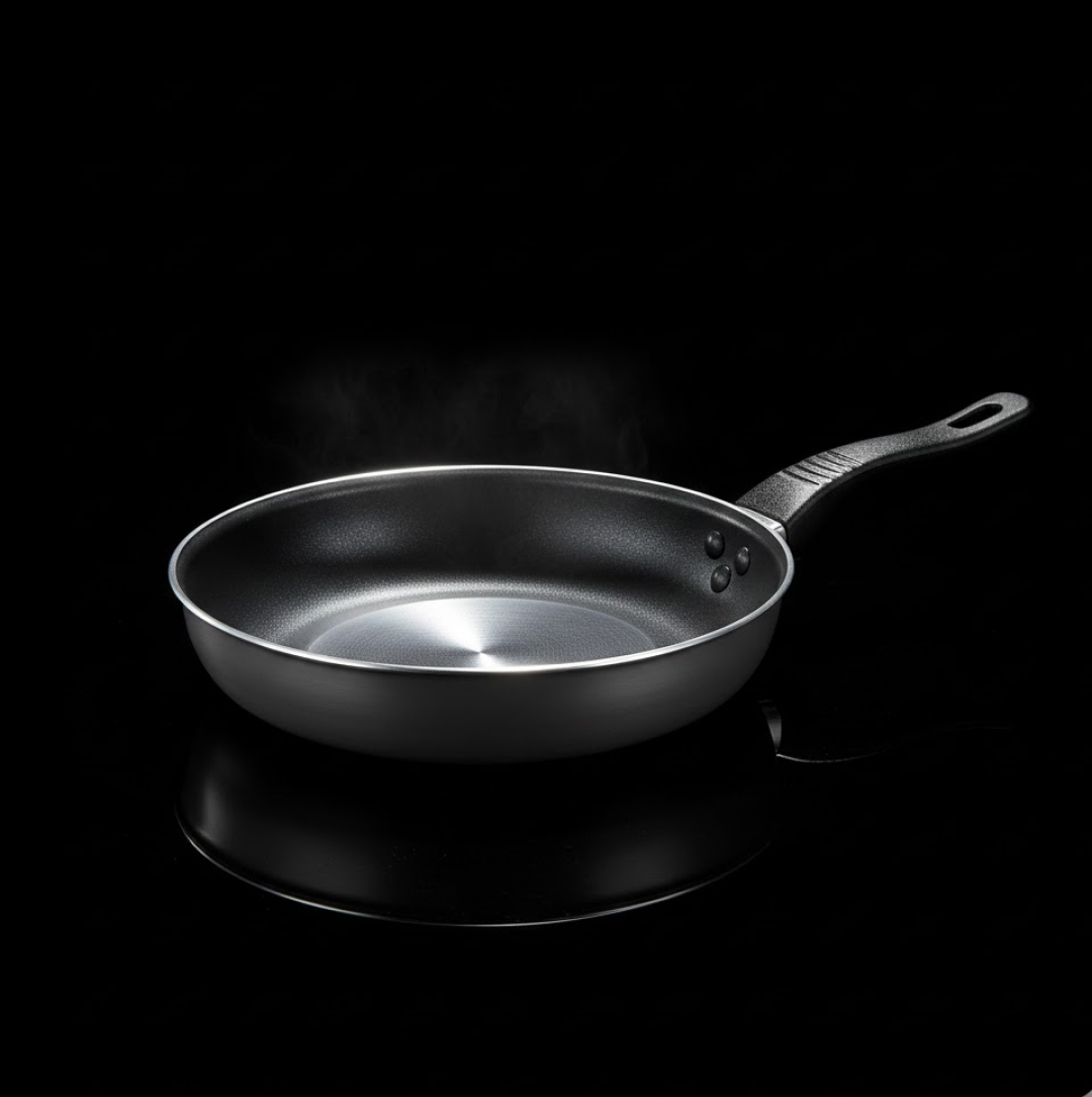 Visual explaining the PFOA-free nonstick surface for healthy cooking.