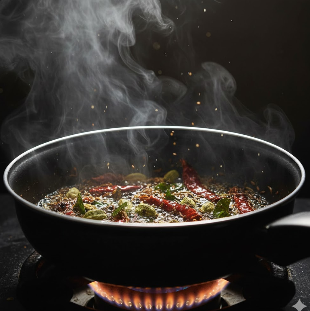 Close-up view of the smooth, easy-release non-stick surface of the fry pan.