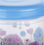 Close-up of the secure flexi lid with locking cuts on the air tight container.