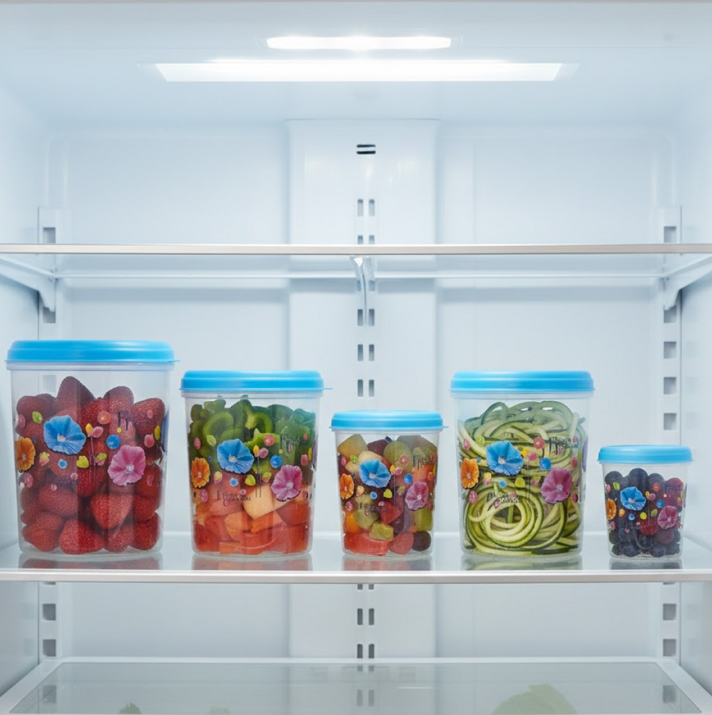 Flexi lid with grooves for a secure, airtight fit on the food storage container.