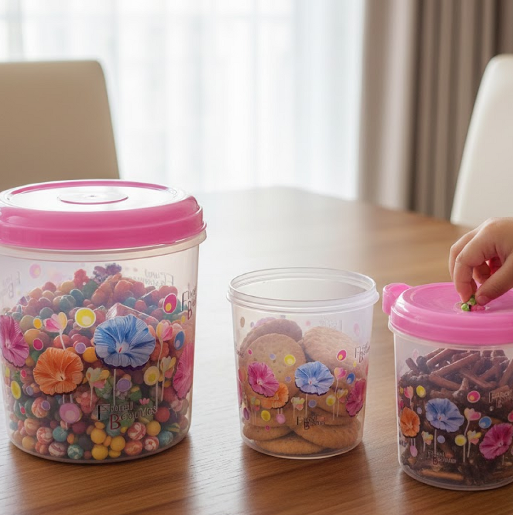 Sturdy base of a transparent container, showcasing its stable design.