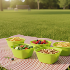 A collection of unbreakable plastic bowls, showcasing their versatile use.