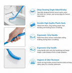 Close-up of flexible bristles on the toilet brush, ideal for tough stains.