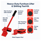 Illustrated breakdown of the furniture shifting tool parts for clear understanding and use.
