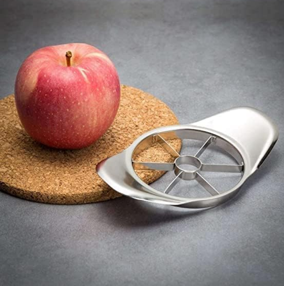 Top-down view of the Quickslice apple cutter, showcasing its ergonomic handle.