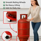 Base structure of the heavy-duty red plastic gas cylinder trolley.