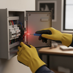 Professional linemen tool: Voltage Tester Screwdriver showing its tip and insulated body.