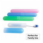 Durable plastic hygienic toothbrush holder in a vibrant blue color.