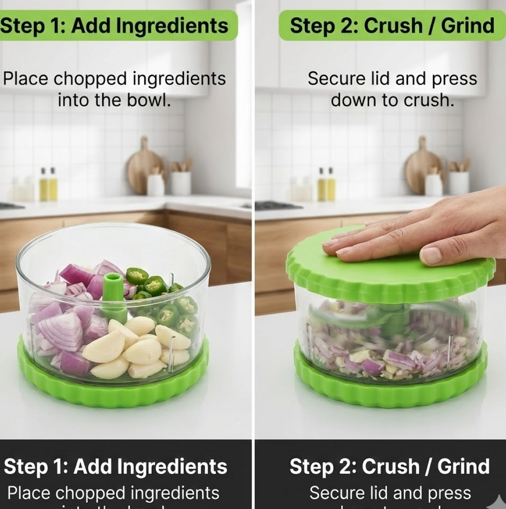 Side profile of the multi-functional Kitchen Chopper, showing its compact design.