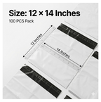 Single FERVENT tamper proof courier bag, 12x14 inches, unfolded to show its size.