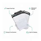 Stack of plain tamper proof courier bags ready for secure shipments.