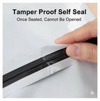 Demonstration of the effective tamper proof feature on a secure shipping bag.