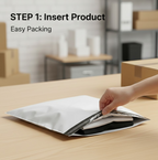Illustration showing the tamper-evident seal feature on courier bags.