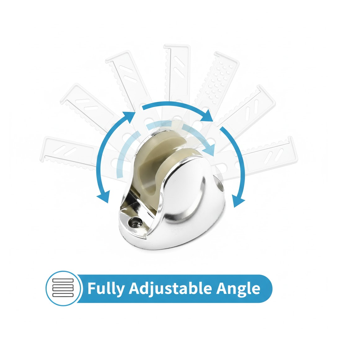 Close-up of the durable adjustable hand shower holder's mounting bracket.