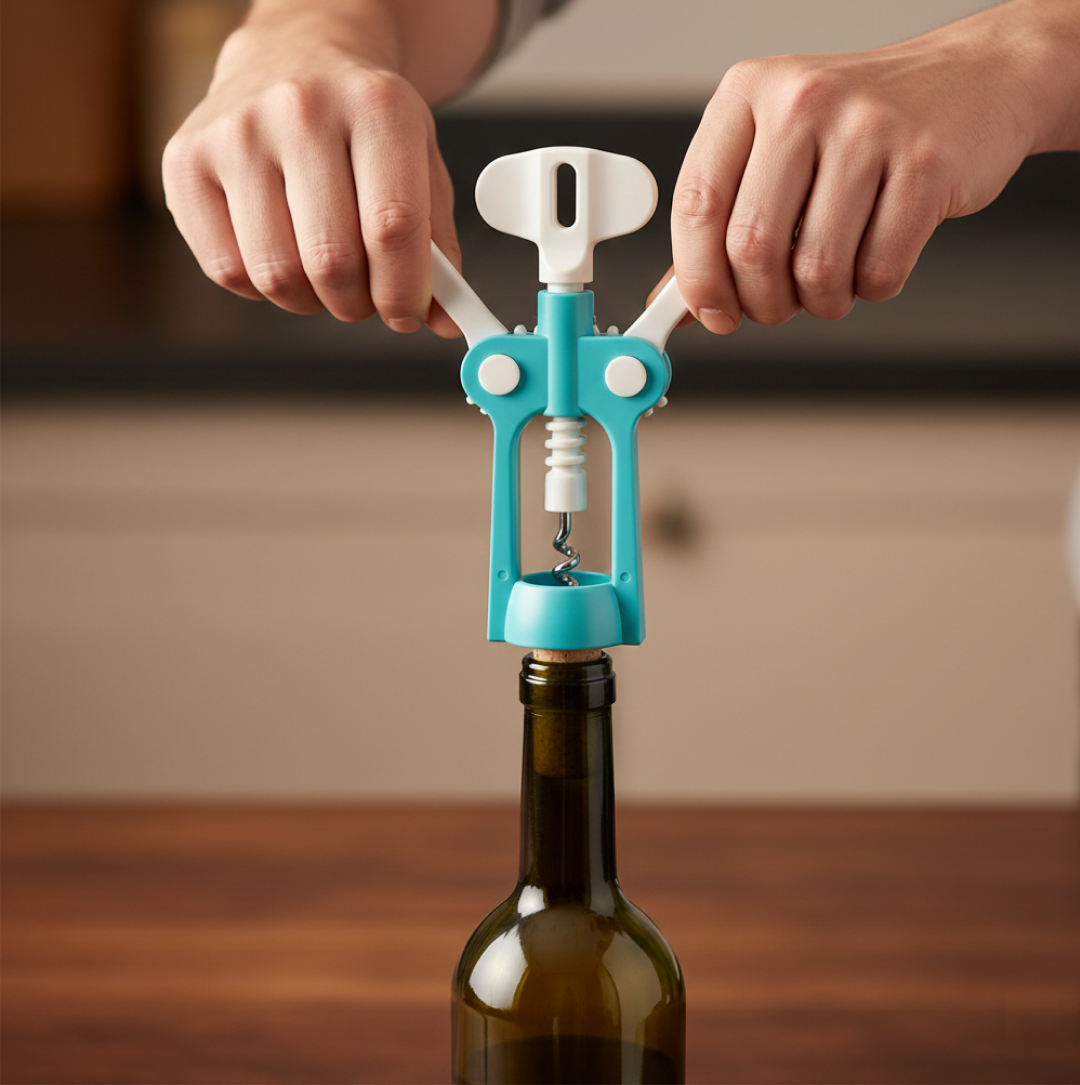 Feature diagram of the multi-function Waiter Corkscrew and bottle opener.