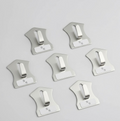 An 18-piece set of self-adhesive stainless steel wall hooks displayed on a white surface.