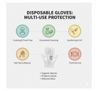 Hand wearing a multipurpose disposable glove while cleaning a surface.