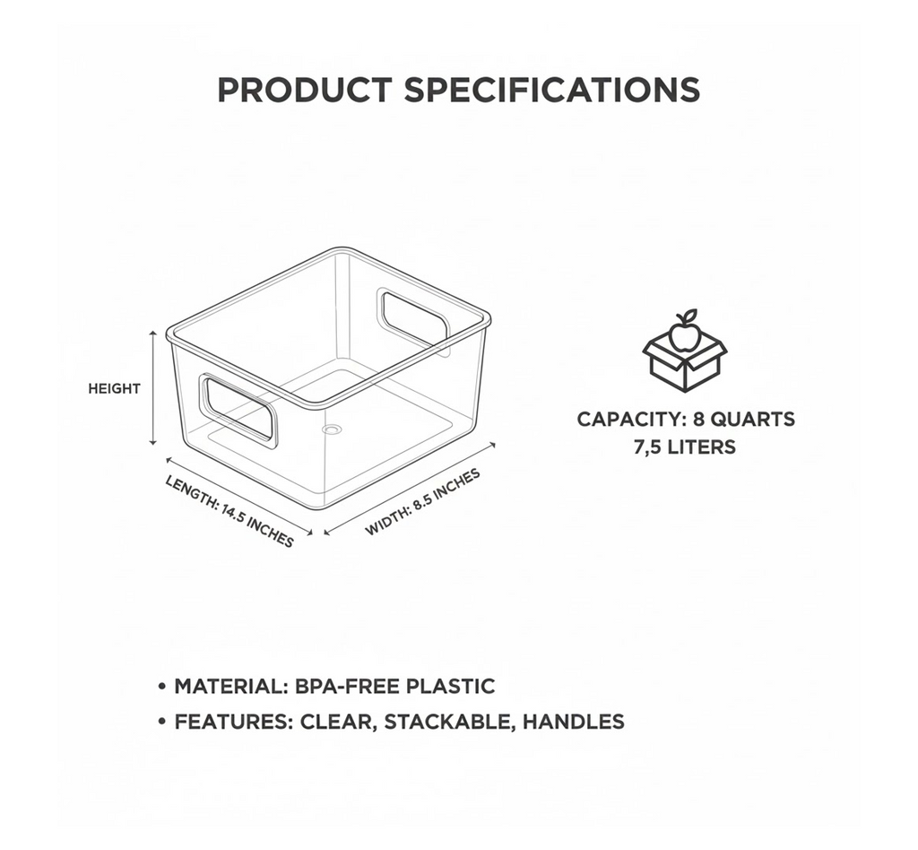 Organivo clear plastic bin used in a kitchen setting to organize fresh produce.