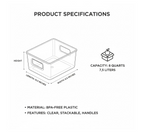 Organivo clear plastic bin used in a kitchen setting to organize fresh produce.