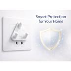 Close-up of large electrical socket baby safety cover in white