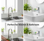 Visual representation of the water-saving features of this faucet sprayer.