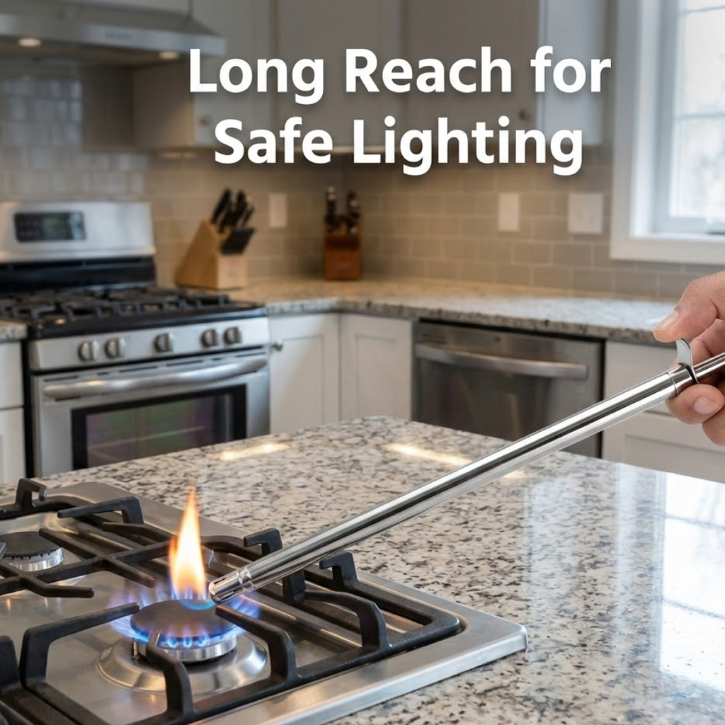 Long spark ignition from stainless steel gas lighter
