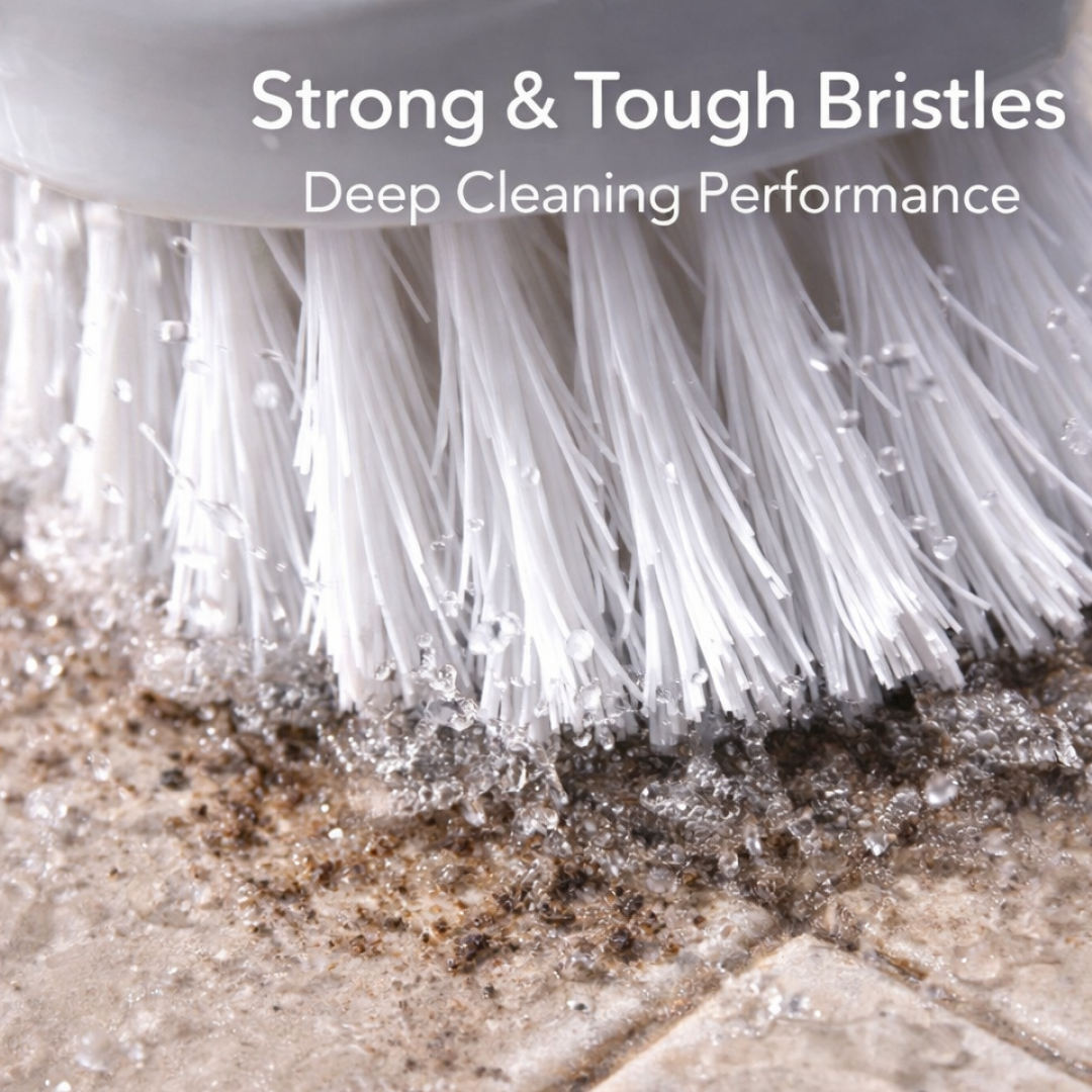 Handle and bristles details of cleaning brush