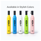 Vibrant polyester canopy of the open Wine Bottle Umbrella.