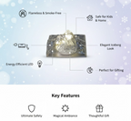 Close-up of the Iceberg Night Light's top, showing the tap area for easy operation.