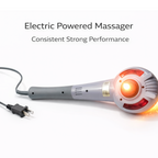 Detailed view of the electric massager's intuitive control panel with adjustable speed settings.